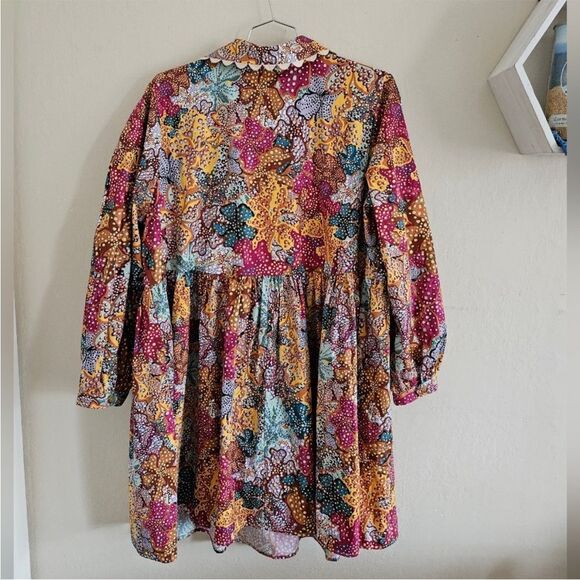 Kika Vargas X Target Multicolored Anemone Collared Babydoll Mini Dress - 1X - Picture 6 of 15